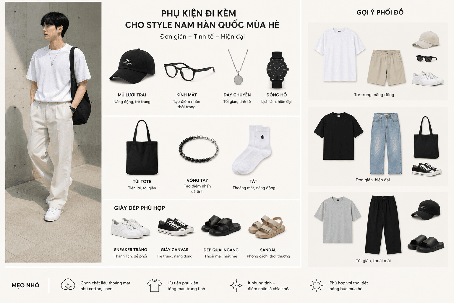 Style Nam Hàn Quốc Mùa Hè: Bí Quyết Diện Áo Thun Mát Mẻ Và Hiện Đại