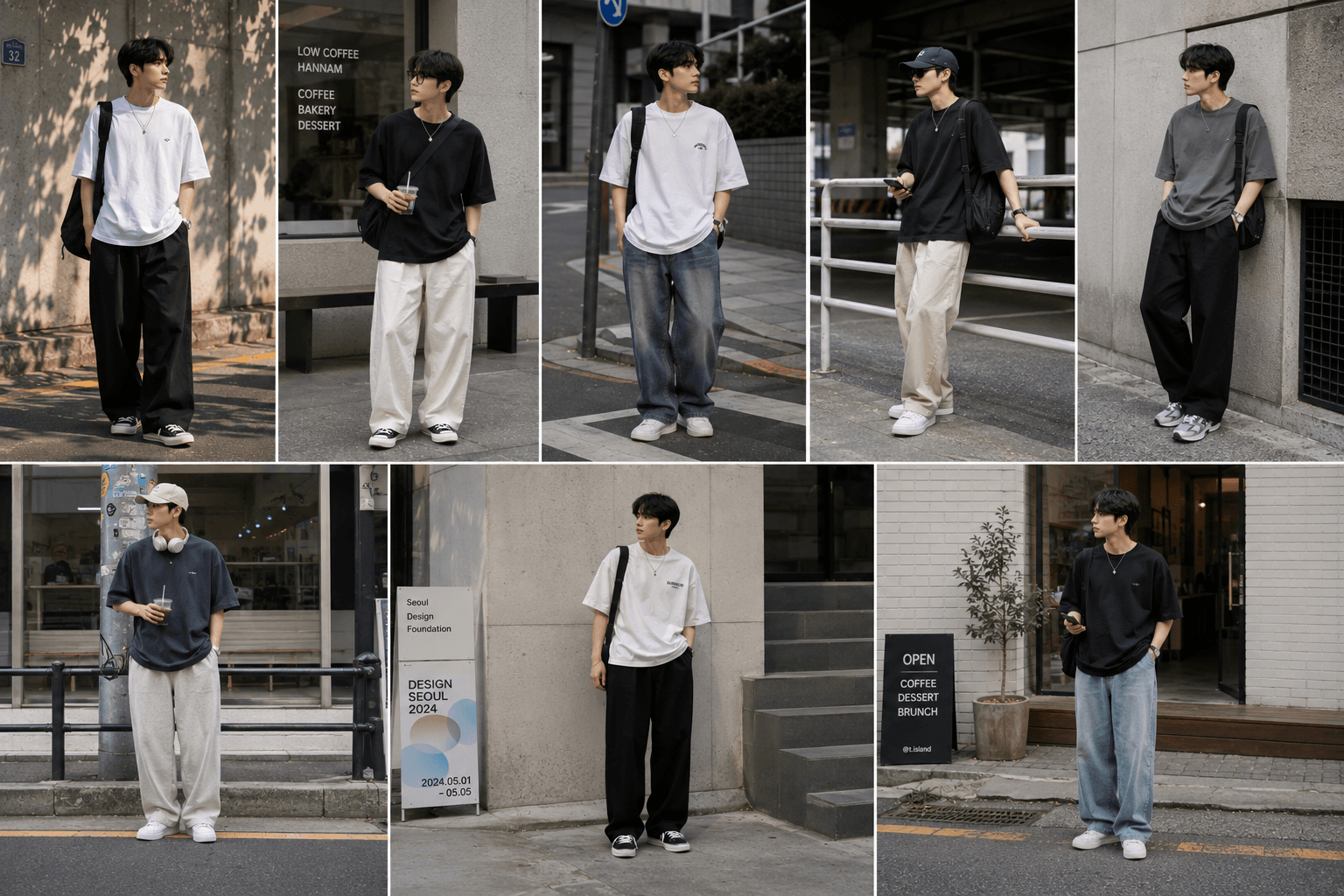 Cách Phối Áo Thun Trong Street Style Hàn Quốc Nam
