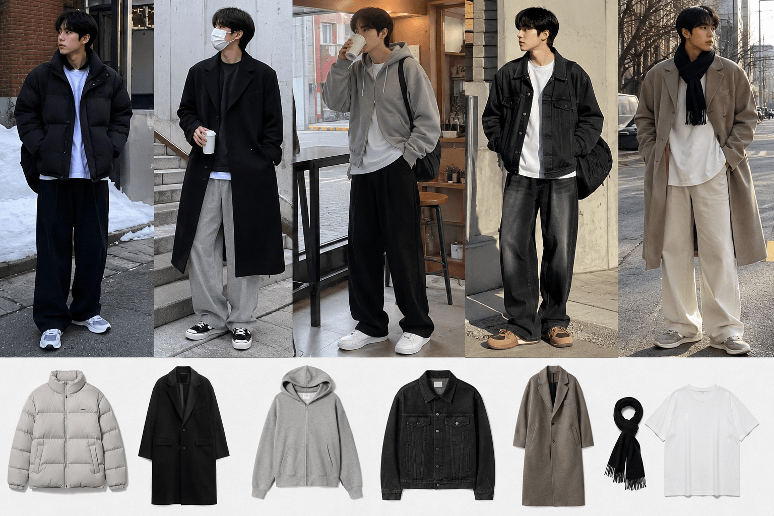 Style Nam Hàn Quốc Mùa Đông: Bí Quyết Diện Áo Thun Chuẩn Ido