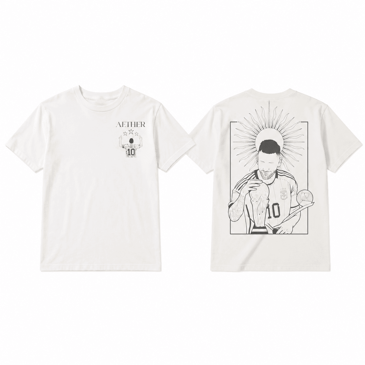 Áo Thun Oversized AETHER Messi Champion Edition – 100% Cotton